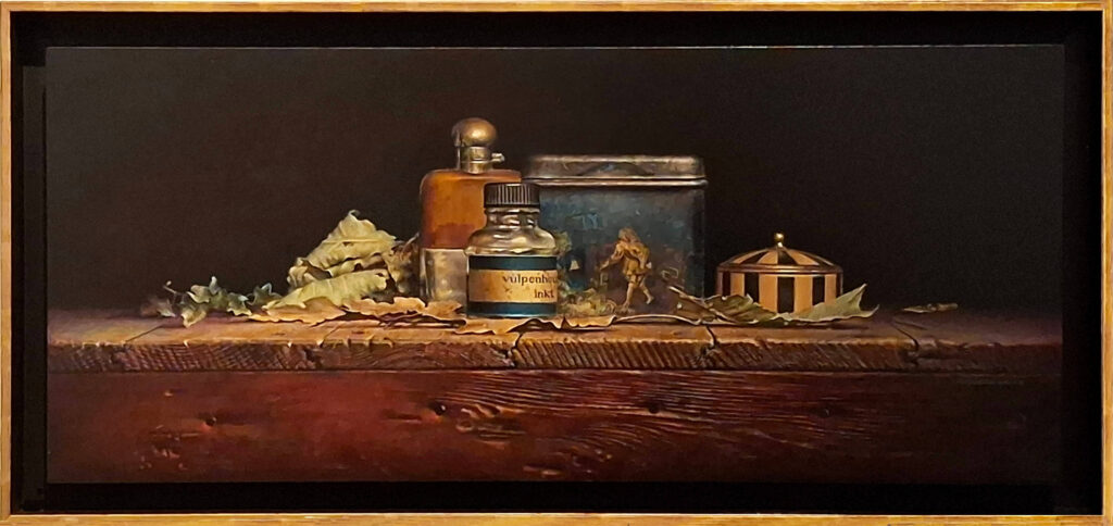 Schilderij Herfstblik 23x53cm, olieverf op paneel, Bert Kinderdijk 2026